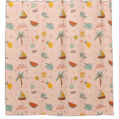 Leuk zomer kleurrijk naadloos patroon douchegordijn (Voorkant)