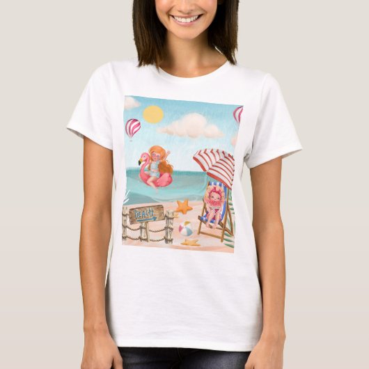 Leuk Zomer Strand met Vrienden Mam's T-shirt (Voorkant)