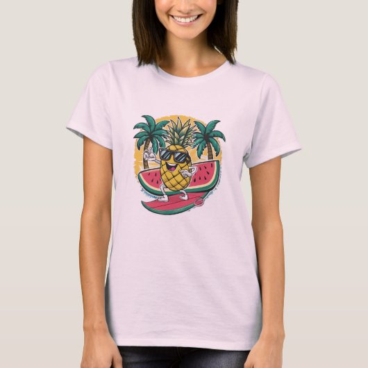 Leuk zomer tshirt, fruit t-shirt, cool happy stuff t-shirt (Voorkant)