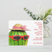 Leuk zomerfeest met watermeloen kaart (Staand voorkant)