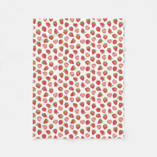 Leuk zomerse aardbeienpatroon fleece deken