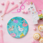 Leuk zomerzwembad feest papieren bordje (Feest)