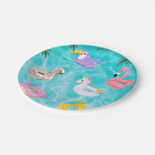 Leuk zomerzwembad feest papieren bordje (Gekanteld)