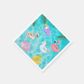 Leuk zomerzwembad feest servet (Hoek)