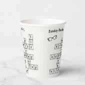 Leuk "Zondag klaar!" Kruiswoord zwart brillenglas  Papieren Bekers (Rechts)