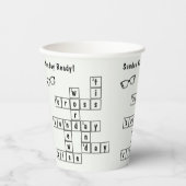 Leuk "Zondag klaar!" Kruiswoord zwart brillenglas  Papieren Bekers (Voorkant)
