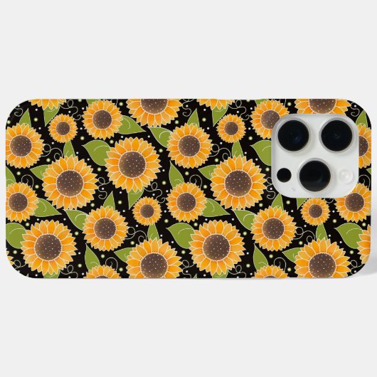 Leuk zonnebloem geel zwart patroon Case-Mate iPhone case (Achterkant (horizontaal))