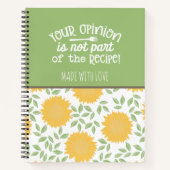 Leuk Zonnebloem Patroon Chef recept Notitieboek (Voorkant)