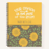 Leuk Zonnebloem Patroon Chef recept Notitieboek (Voorkant)