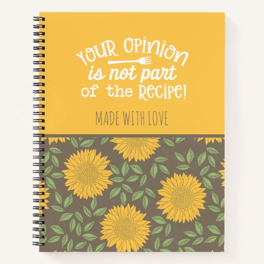 Leuk Zonnebloem Patroon Chef recept Notitieboek (Voorkant)