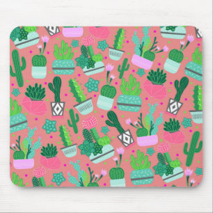 Leuk Zuidwestelijk Meisjesachtig Roze Cactus Patro Muismat