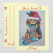 Leuk zwart en bruin puppy kerstfeest kaart (Voorkant / Achterkant)