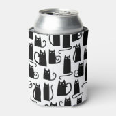 Leuk zwart kattenpatroon blikjeskoeler (Blikje Voorkant)
