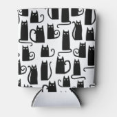 Leuk zwart kattenpatroon blikjeskoeler (Voorkant)