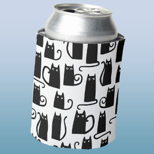 Leuk zwart kattenpatroon blikjeskoeler