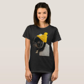 Leuk zwart PUG Sticker Classic T-shirt 136 (Voorkant volledig)