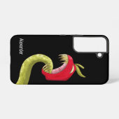 Leuk zwart rood monster fruit samsung galaxy hoesje (Achterkant horizontaal)