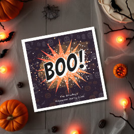 Leuk Zwart & Sinaasappel Boo Halloween Servet