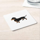 Leuk Zwart weinig en Tan Tekkel - Hond Doxie Kartonnen Onderzetters (Schuin)