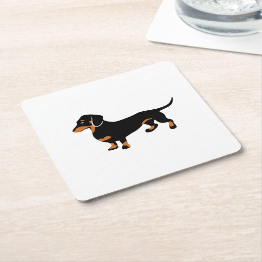 Leuk Zwart weinig en Tan Tekkel - Hond Doxie Kartonnen Onderzetters (Schuin)