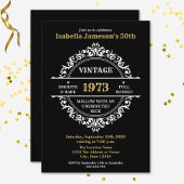 Leuk Zwart Wit en Goud Jaar Verjaardag Kaart