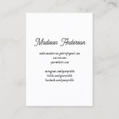 Leuk Zwart Wit Gezicht Sieraden Oorbel Display Kaa Visitekaartje (Achterkant)