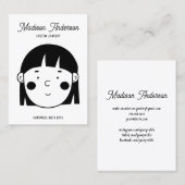 Leuk Zwart Wit Gezicht Sieraden Oorbel Display Kaa Visitekaartje (Voorkant / Achterkant)