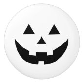 Leuk zwart wit Jack o lantaarn pompoen Halloween Keramische Knop (Voorkant)