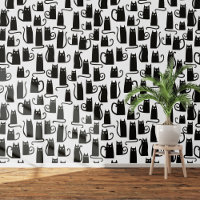 Leuk zwart-wit kattenpatroon