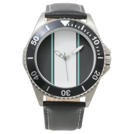 Leuk Zwart Wit Licht Blauwgroen Centrum Racing Str Horloge