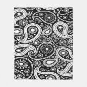 Leuk Zwart-wit Paisley Design Fleece Deken (Voorkant)