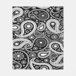Leuk Zwart-wit Paisley Design Fleece Deken