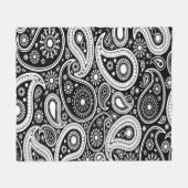 Leuk Zwart-wit Paisley Design Fleece Deken (Voorkant (Horizontaal))