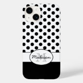 Leuk Zwart Wit polka stippen retro patroon Monogra Case-Mate iPhone Case (Achterkant)