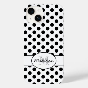 Leuk Zwart Wit polka stippen retro patroon Monogra Case-Mate iPhone 14 Hoesje