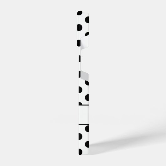 Leuk Zwart Wit polka stippen retro patroon Monogra iPhone Hoesje (Linkerkant)