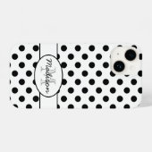 Leuk Zwart Wit polka stippen retro patroon Monogra iPhone Hoesje (Achterkant horizontaal)