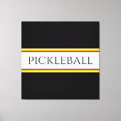 Leuk Zwart Wit Sinaasappel PICKLEBALL Racing Strip Canvas Afdruk (Voorkant)