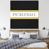 Leuk Zwart Wit Sinaasappel PICKLEBALL Racing Strip Canvas Afdruk (Insitu (Slaapkamer))