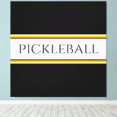 Leuk Zwart Wit Sinaasappel PICKLEBALL Racing Strip Canvas Afdruk (Insitu (Houten vloer))