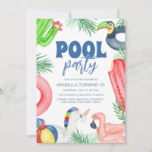 Leuk Zwembad Party | Verjaardag Kaart (Voorkant)