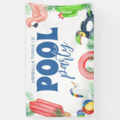 Leuk Zwembad Party | Verjaardagsbanner Spandoek (Verticaal)