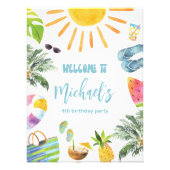 Leuk Zwembad Party Welkomstbord Foto Afdruk (Voorkant)