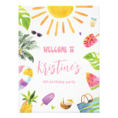 Leuk Zwembad Party Welkomstbord Foto Afdruk (Voorkant)