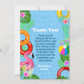 Leuk Zwembad Party Zwemmen Verjaardag Bedankkaart (Voorkant)