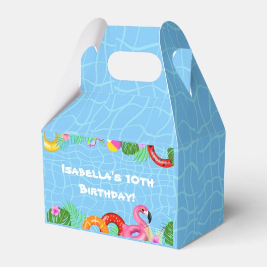 Leuk Zwembad Party Zwemmen Verjaardag Favoriet Box Bedankdoosjes (Voorkant Zijde)