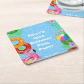 Leuk Zwembad Party Zwemmen Verjaardag Kartonnen Onderzetters (Schuin)