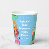 Leuk Zwembad Party Zwemmen Verjaardag Papieren Bekers (Achterkant)