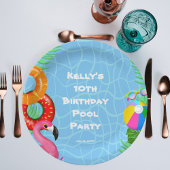 Leuk Zwembad Party Zwemmen Verjaardag Papieren Bordje