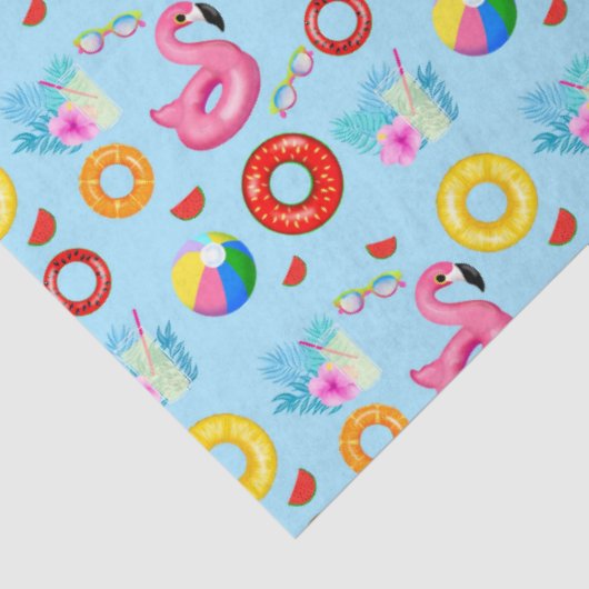 Leuk Zwembad Party Zwemmen Verjaardag Tissuepapier (Detail)